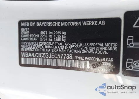 2018 BMW 430I xDrive z USA, uszkodzony, nr VIN WBA4Z3C53JEC57738